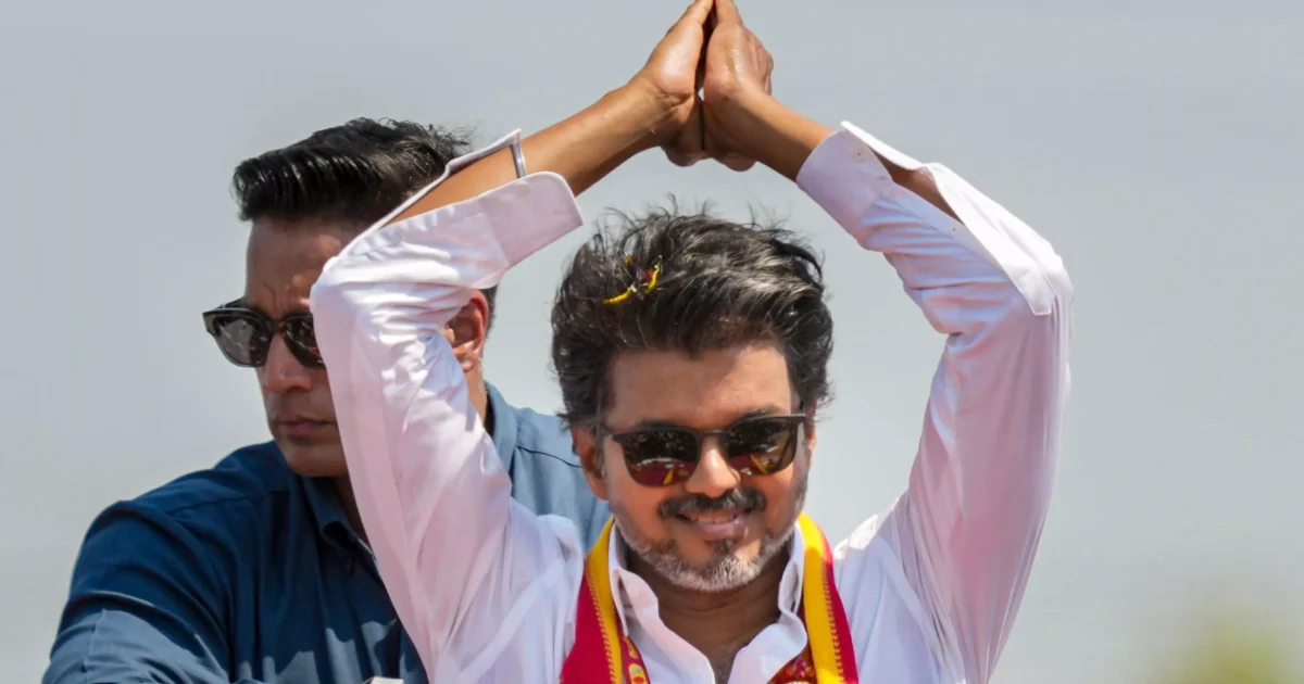 TVK Leader Vijay on His Campaign Vehicle