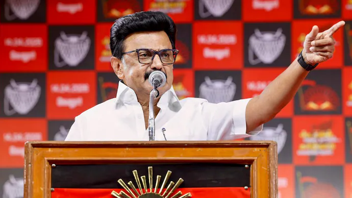 MK Stalin Speaking on Stage