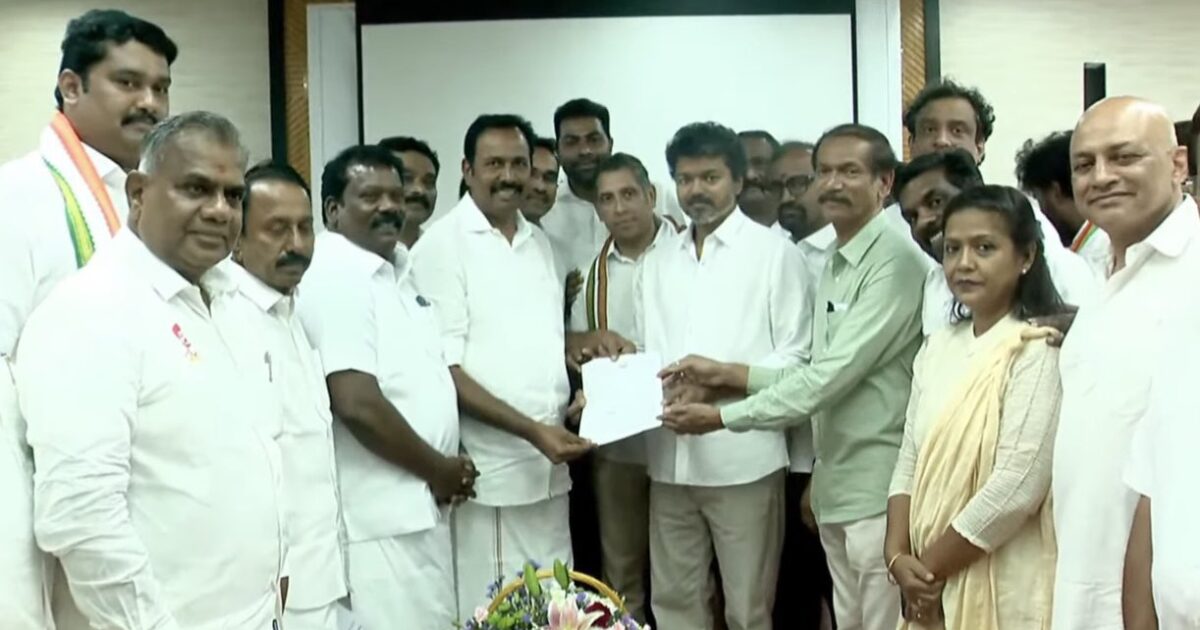 TVK vijay with congress members